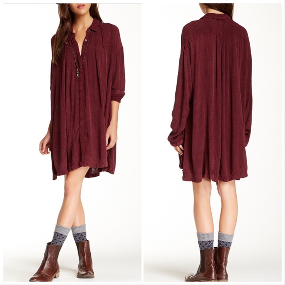 Free People Dresses & Skirts - Free People Spin Me Shirt Dress Oversized Tunic